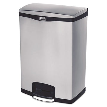 Rubbermaid® Commercial Slim Jim Stainless Steel Step-on Container, Front Step Style, 24 Gal, Black freeshipping - TVN Wholesale